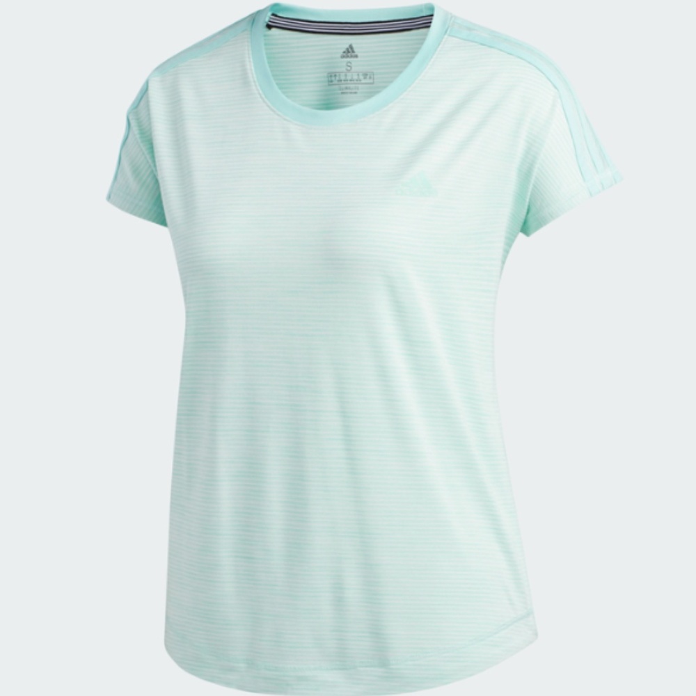 ADIDAS women's Climalite Green mint Striped Shirt